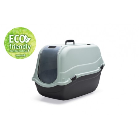 Romeo Maxi Eco - Kattenbak - Lichtblauw/Zwart - 65x44x46cm 65X44X46