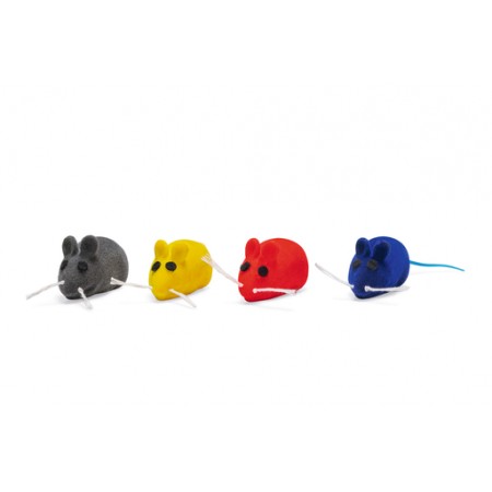 Beeztees Muis - Kattenspeelgoed - Velours - Assorti - 12,5x3x2,6 cm 12.5x3x2.6
