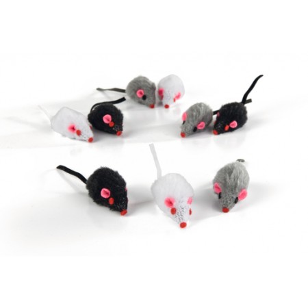 Beeztees Speelmuisjes - Kattenspeelgoed - Mini - Pluche - Assorti - 5x2,5x2 cm 5x2.5x2