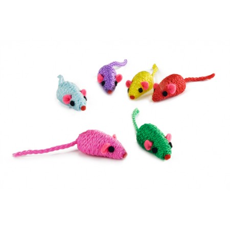 Beeztees Speelmuisjes Ropies - Kattenspeelgoed - Assorti - 6 ST - 5x2,5x2 cm 5x2.5x2