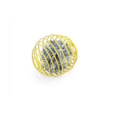 Beeztees Kitten Springbal - Kattenspeelgoed - Metaal/plastic - Geel/zilver - 6,5x5,5x5,5 cm 6.5x5.5x5.5