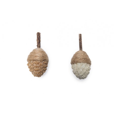 Beeztees Catnip Eikel Terry - Kattenspeelgoed - Pluche - Bruin - 2 stuks - 10x5x5 cm 10x5x5
