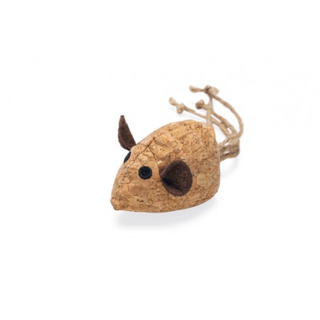 Beeztees Catnip Muis Reinie - Kattenspeelgoed - Kurk - Bruin - 16x6x5cm 16x6x5