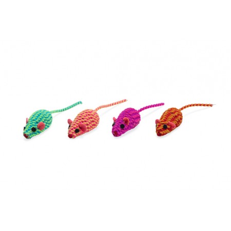 Beeztees Touwmuisje Glammy - Kattenspeelgoed - Assorti 5x2.5x2.5