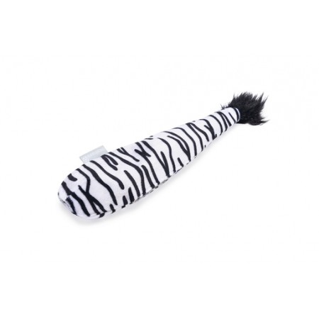 Beeztees Catnip Jungle Zebra Staart - Kattenspeelgoed - Pluche - Zwart/Wit - 30x8x3 cm 30X8X3