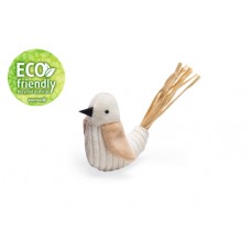 Beeztees Eco Vogel Chico - Kattenspeelgoed - Pluche - 100% Gerecycled - Beige - 8x7x3 cm 8x7x3