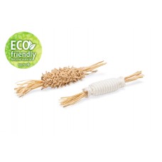 Beeztees Eco Jenna - Kattenspeelgoed - Pluche - 100% Gerecycled - Bruin/Beige - 24x3x1 cm - 2 stuks 24x3x1