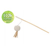 Beeztees Eco Kattenhengel Febe - Kattenspeelgoed - Pluche - 100% Gerecycled - 40 cm - Bal 4x4x4 cm 40x4x4