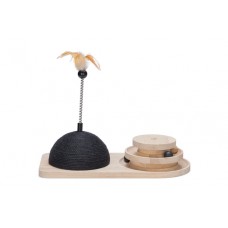 Designed by Lotte Krabbol en Speeltoren Maia - Kattenspeelgoed - Hout - Zwart/Bruin - 50x24,5x38 cm 50X24,5X38