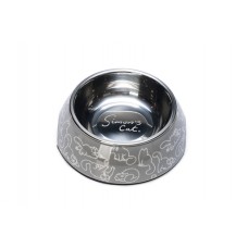 Simons Cat Bak - Kattenvoerbak - Plastic - Donkergrijs - 160 ml - 14x14x4,5 cm 14x14x4.5