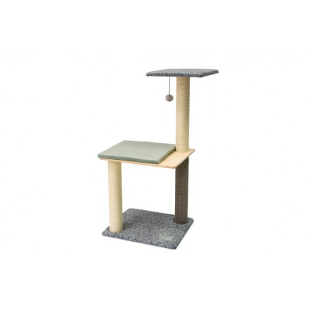 Simons Cat Krabpaal - Krabpalen - Hout/Sisal - Beige/Groen/Grijs - 55x40x105 cm 55x40x105