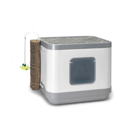 Karlie Cube II - Kattenbak - Plastic - Grijs - 48x40x43 cm 48x40x43