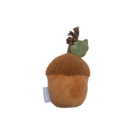Beeztees Eikel met Touw - Hondenspeelgoed - Pluche/Katoen - Bruin - 24x11x10cm 24x11x10