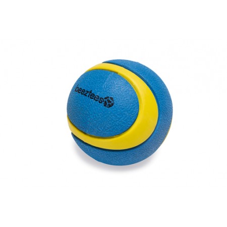 Beeztees Fetch Bal Magnifiek - Hondenspeelgoed - Rubber - Blauw/Geel - 6,3 cm 6.3x6.3x6.3