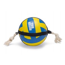 Beeztees Action Volleybal met Touw - Hondenspeelgoed - Rubber - Blauw/Geel - 48x20,4x20,4cm 20,4X20,4X20,4CM