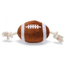 Beeztees Rugbybal met Touw - Hondenspeelgoed - Pluche - Bruin - 37x15x15cm 37X15X15CM