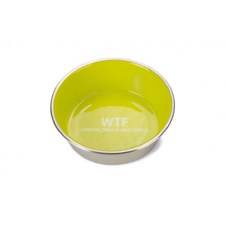 Beeztees Voer- en Drinkbak WTF - Hond - RVS - Groen - 16cm 16X16X5