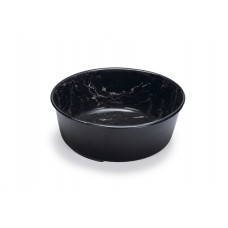 Designed By Lotte Eetbak Vive - Hondenvoerbak - RVS- Marmerlook - Zwart 20X20X7