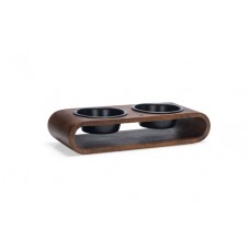 Designed by Lotte Melira - Dinerset Hond - Hout/RVS - Zwart -- 47x19.5x10 cm - 800 ml 47X19,5X10