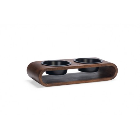 Designed by Lotte Melira - Dinerset Hond - Hout/RVS - Zwart -- 47x19.5x10 cm - 800 ml 47X19,5X10 Designed by Lotte Melira - Dinerset Hond - Hout/RVS - Zwart -- 47x19.5x10 cm - 800 ml 47X19,5X10
