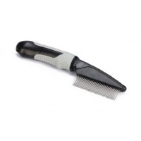 Beeztees Verzorgingskam - Hondenverzorging - Zwart/Grijs - Middel - 21x4,5x2 cm 21x4.5x3