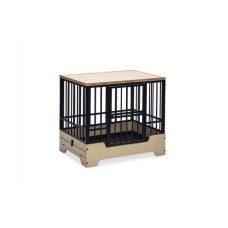 Designed by Lotte Bench Quirine - Hondenbench - Zwart - Metaal/Hout - M - 81x57x71 cm 81x57x71