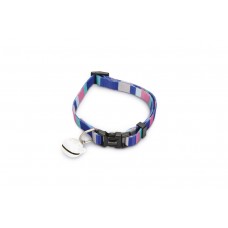 Beeztees Stripes - Kattenhalsband - Nylon - Blauw - 20-30 cm 20 
