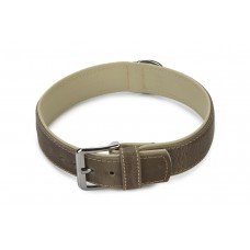 Beeztees Comfort - Halsband Hond - Leer - Grijs - 65 cm x 40 mm 