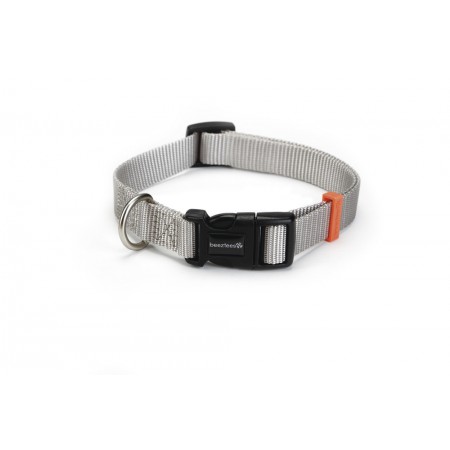 Beeztees Uni - Halsband Hond - Lichtgrijs - 35-50 cm x 20 mm 35 