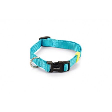 Beeztees Uni - Halsband Hond - Nylon - Licht Blauw - 26-40cmx15mm 26 - 40 CM X 15 MM