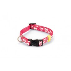 Beeztees Heart - Halsband Hond - Nylon - Roze - 26-40cmx15mm 26 - 40 CM X 15 MM