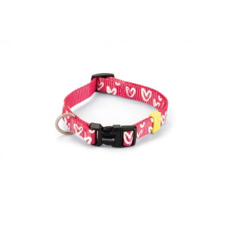 Beeztees Heart - Halsband Hond - Nylon - Roze - 26-40cmx15mm 26 - 40 CM X 15 MM