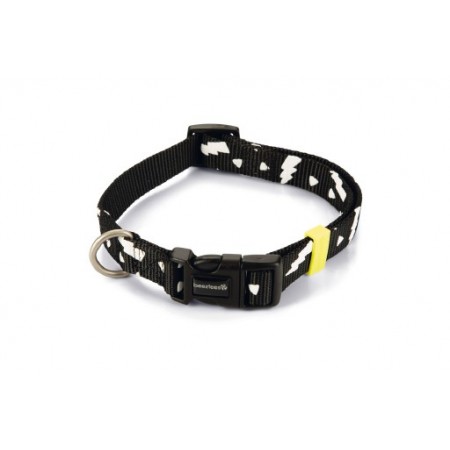 Beeztees Thunder - Halsband Hond - Nylon - Zwart - 35-50cmx20mm 35 - 50 CM X 20 MM