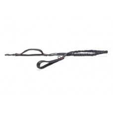 Beeztees Parinca Premium Elastische Looplijn - Hondenriem - Nylon - Zwart - 120 cm x 20 mm 120CMX20MM