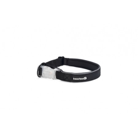 Beeztees Safety Gear Parinca- Hondenhalsband - LED - Nylon - Zwart - 45- 50x2,5 cm 45-50X25