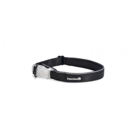 Beeztees Safety Gear Parinca - Hondenhalsband - LED - Nylon - Zwart - 50-55x2,5 cm 50-55X25