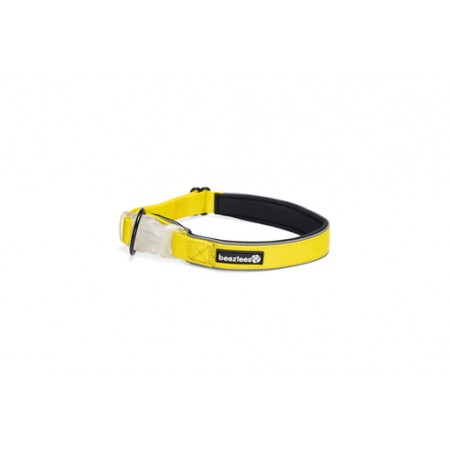 Beeztees Safety Gear Parina - Hondenhalsband - Nylon - Geel - 50-55x2,5 cm 50-55X2,5