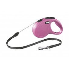 Flexi New Classic - Hondenriem - Koord - Roze - S - 5M 5 MTR, MAX 12 KG