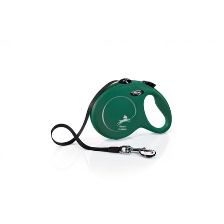 Flexi New Classic - Hondenriem - Band - Groen - L - 5M 5 MTR, MAX 50 KG