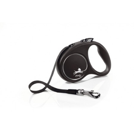 Flexi Black Design - Hondenriem - Band - Grijs - S - 5M S, 5 MTR, MAX. 15 KG