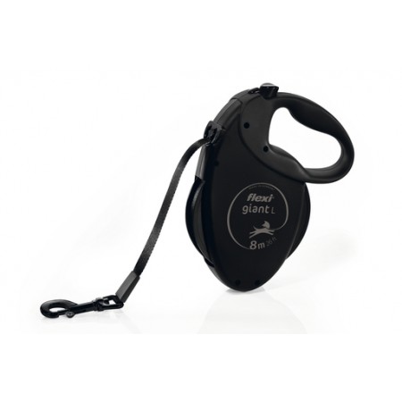 Flexi Giant Black Edition - Hondenriem - Band - Zwart - L - 8M 20,8X5X15,2