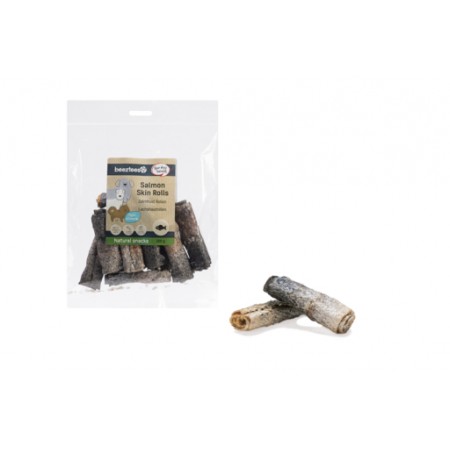 Beeztees Zalmhuid Rol - Hondensnack - 150 gram 15x3x3