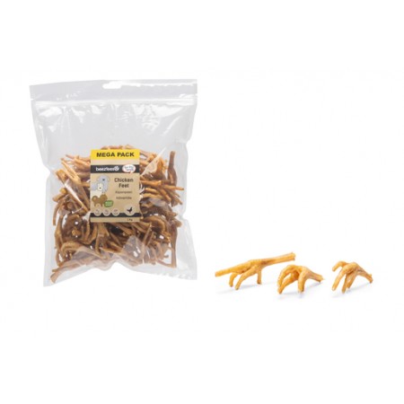 Beeztees Kippenpoten Mega Pack - Hondensnack - 1000 gram INHOUD 1000 GR