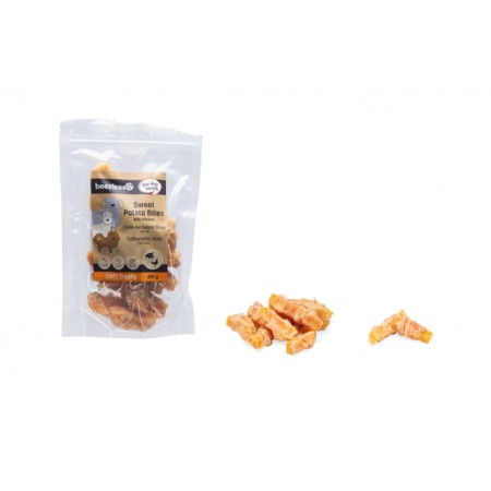 Beeztees Tasty Treats Zoete Aardappel Bites met Kip - Hondensnack - 200 gram 9X2X1