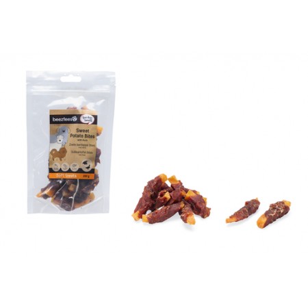 Beeztees Tasty Treats Zoete Aardappel Bites met Eend - Hondensnack - 200 gram 9X2X1 Beeztees Tasty Treats Zoete Aardappel Bites met Eend - Hondensnack - 200 gram 9X2X1