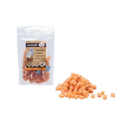 Beeztees Tasty Treats Kip Cubes - Hondensnack - 200 gram 1.5X1.5X1.5 Beeztees Tasty Treats Kip Cubes - Hondensnack - 200 gram 1.5X1.5X1.5