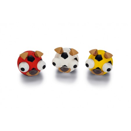 Beeztees Voetbalpoppetje - Hondenspeelgoed - Assortiment - 12 Stuks - Nylon String 7.6x7.6x6.8