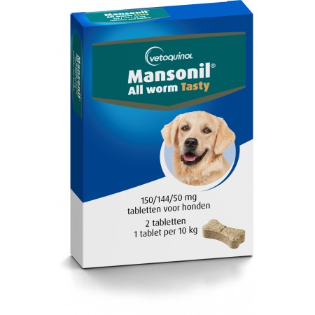 Mansonil all worm dog tasty bone 2 tablet