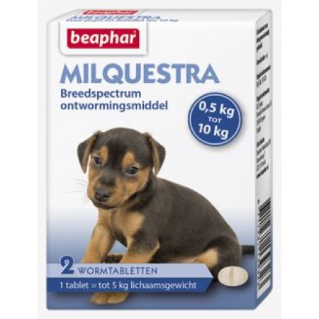 Beaphar Milquestra hond klein/ pup (0,5 tot 10 kg) 2 tabl