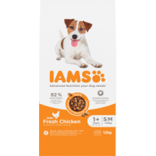 Iams dog adult small/medium chicken 12kg -